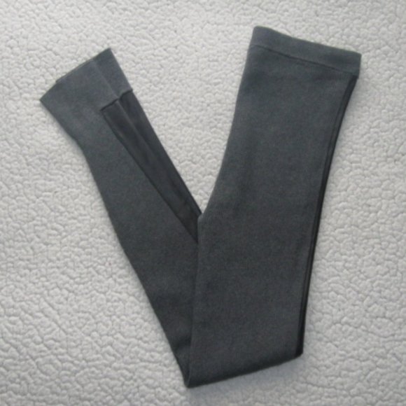 Victoria's Secret Gray Leggings with Pleather Stripes - Picture 5 of 5